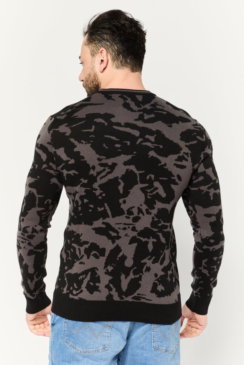 PERRY ELLIS Men Crew Neck Long Sleeve Camouflage Sweater, Multicolor - Image 4