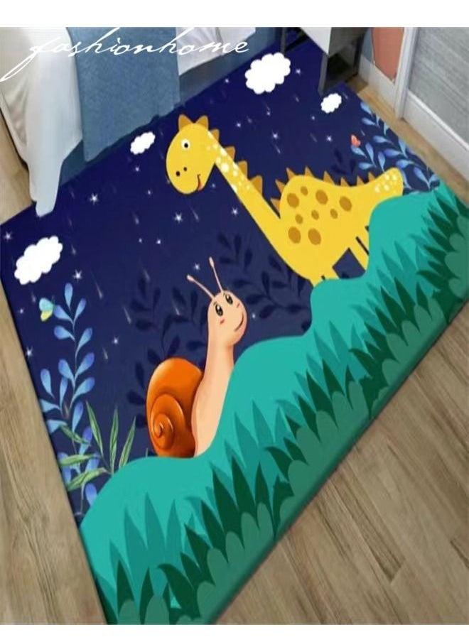 fashionhome Creative Classic Cartoon Theme Baby Play Mat Kids Room Carpet Super Absorbent Decoration Rug for Bedroom Easy to Clean Playing Area Mat 100 x 200 Centimeter  - Image 1