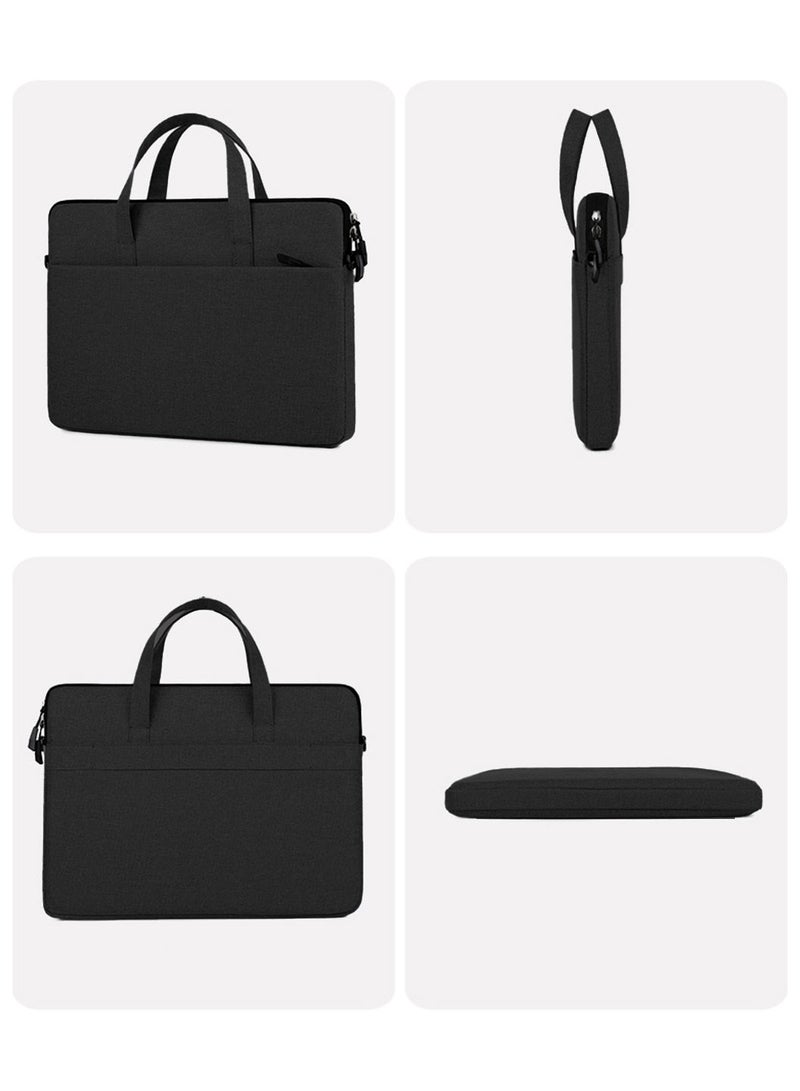 Moovant 15.6 Inch Laptop Bag, Lightweight Computer Bag, Travel Business Briefcase, Portable Shoulder Messenger Bag for Work, Office, Trip, Wear-resistant Nylon Material, 41x3x30cm, Black  - Image 5
