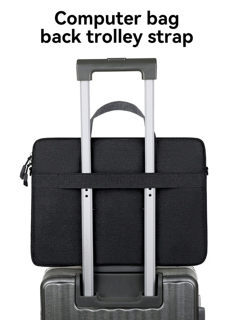 Moovant 15.6 Inch Laptop Bag, Lightweight Computer Bag, Travel Business Briefcase, Portable Shoulder Messenger Bag for Work, Office, Trip, Wear-resistant Nylon Material, 41x3x30cm, Black  - Image 2