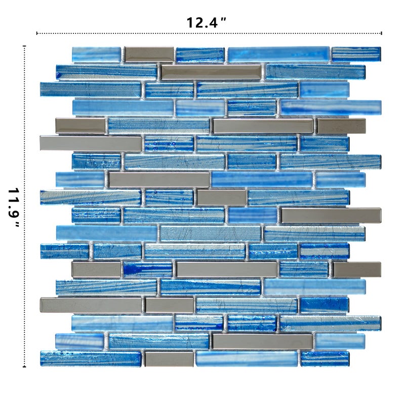 Midcard The Newly Upgraded 2026; a Four-piece Set Suitable for Kitchen backsplashes, Featuring Noble Natural Marble paired with Blue Glass Mosaic Tiles, Suitable for bathrooms, Kitchens, bedrooms, and More. - Image 2