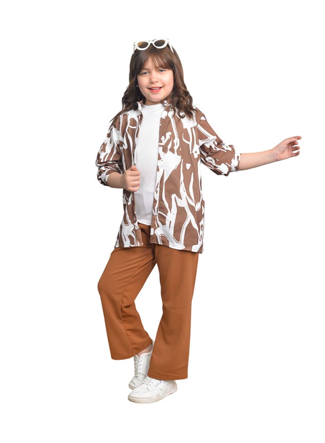 Fashion Baby Clothes Set, Plaid Vest with Pants, Cotton, Girls Athletic Comfort - Brown