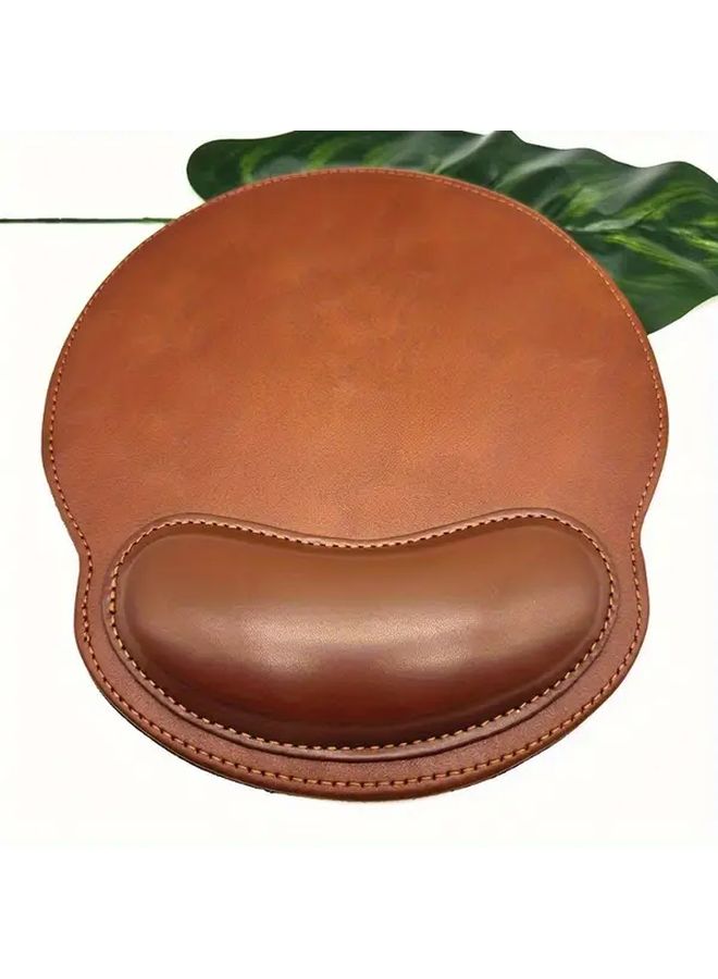 Black Memory Foam Mouse Pad Ergonomic Faux Leather Desk Mat for Office Gaming Work - Image 5