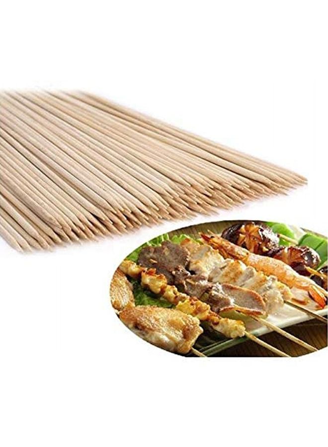 SNH SNH Packing Bamboo Skewer Wooden Sticks 14cm For BBQ Barbecue Kebab Marshmallow Roasting 100 Pieces  - Image 3