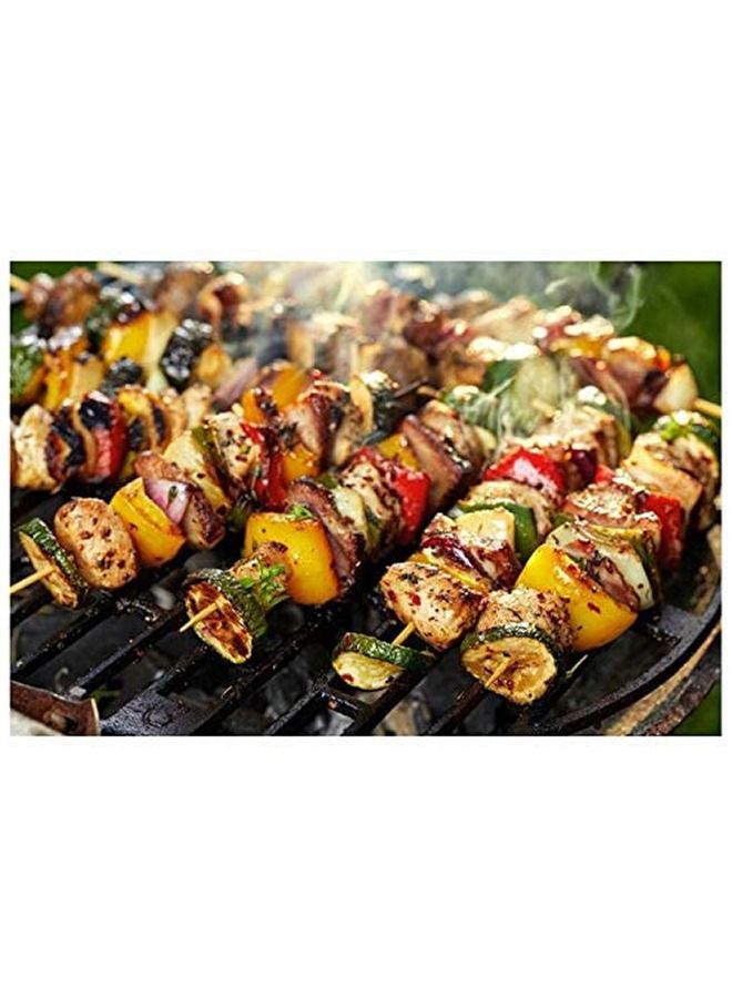 SNH SNH Packing Bamboo Skewer Wooden Sticks 14cm For BBQ Barbecue Kebab Marshmallow Roasting 100 Pieces  - Image 2