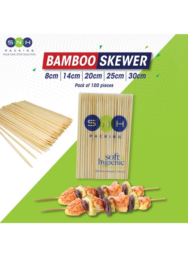 SNH SNH Packing Bamboo Skewer Wooden Sticks 14cm For BBQ Barbecue Kebab Marshmallow Roasting 100 Pieces  - Image 4
