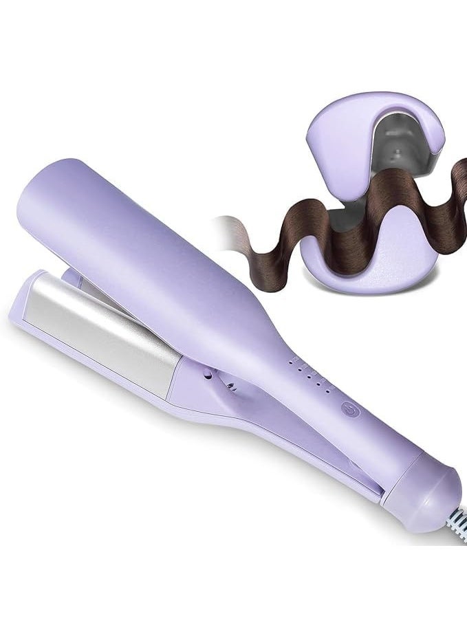 عام **مموج شعر فرنسي 32 ملم - مموج مزدوج البرميل للسيدات، مصنوع من السيراميك، مع حماية من الحروق وجهد مزدوج لتصفيف الموجات العميقة** - Image 1