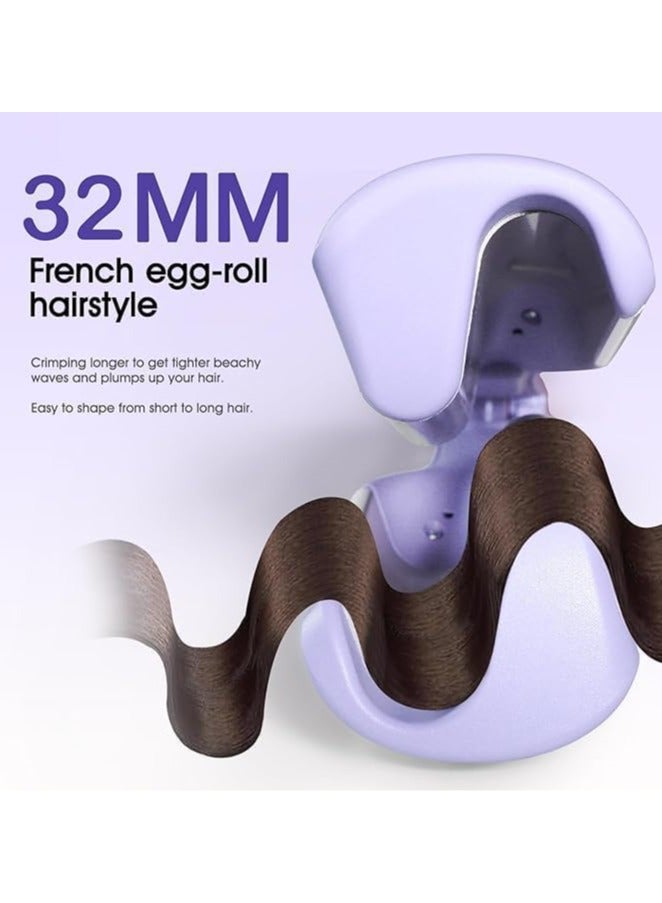 عام **مموج شعر فرنسي 32 ملم - مموج مزدوج البرميل للسيدات، مصنوع من السيراميك، مع حماية من الحروق وجهد مزدوج لتصفيف الموجات العميقة** - Image 3