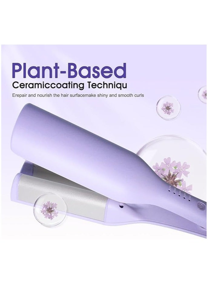 عام **مموج شعر فرنسي 32 ملم - مموج مزدوج البرميل للسيدات، مصنوع من السيراميك، مع حماية من الحروق وجهد مزدوج لتصفيف الموجات العميقة** - Image 5