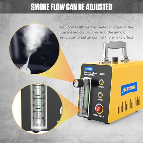 Autool Smoke Machine Automotive Leak Detector,Evap Vacuum Smoke Diagnostic Tester,Pipeline Fuel Leakage Detector Compatible with 12V Vehicles - Image 3