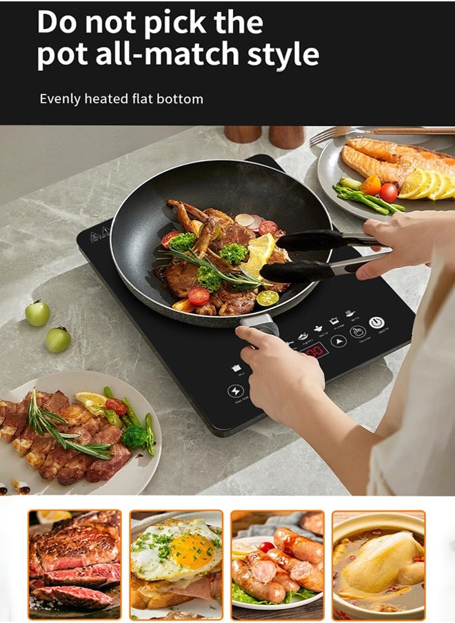 sokany Portable Single Induction Cooktop Countertop Burner Hot Plate with  Full Touch Control,8 Preset Cooking Options & LED Display,2200W SK-07076  - Image 3