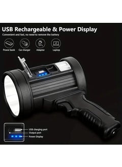 Seafront Seafront Led Spot Lights Handheld Large Flashlight Super Bright Outdoor Solar Spotlights Searchlight with Cob Light 6 Modes IPX5 Waterproof Rechargeable Spotlight  - Image 5