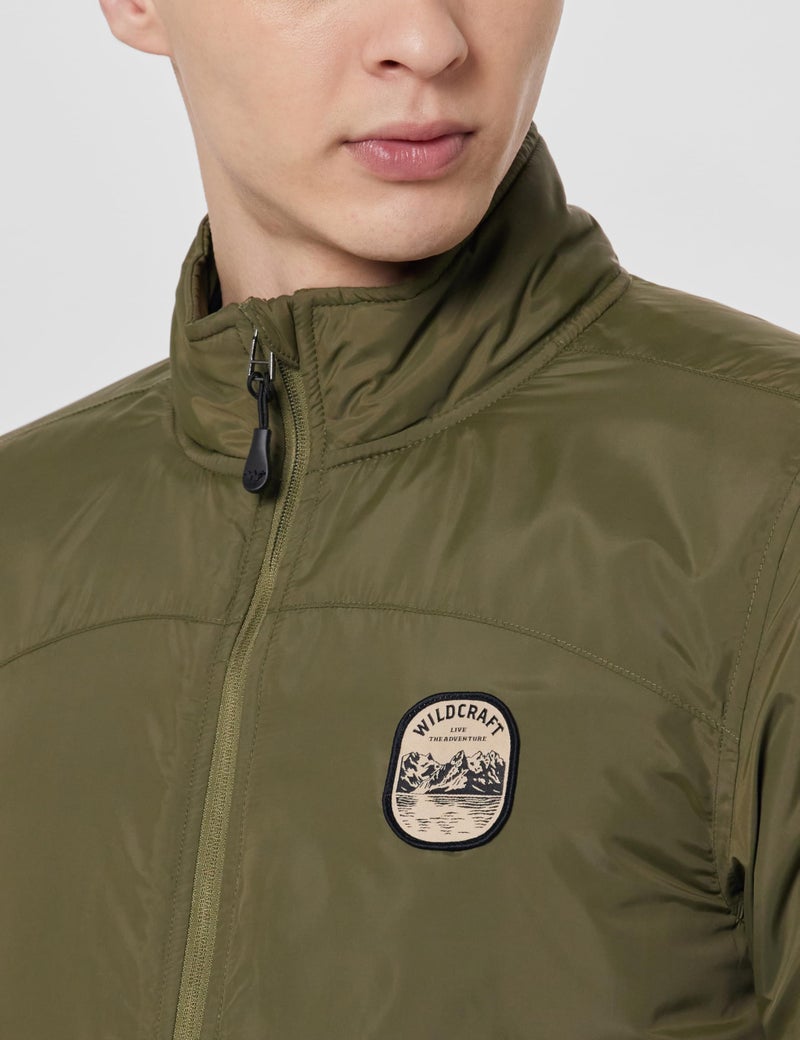 Wildcraft Men Sierra Solid Nylon Blend Collored Casual Quilted Jacket, Full Sleeve - Regular fit, Olive Green, XL - Image 4