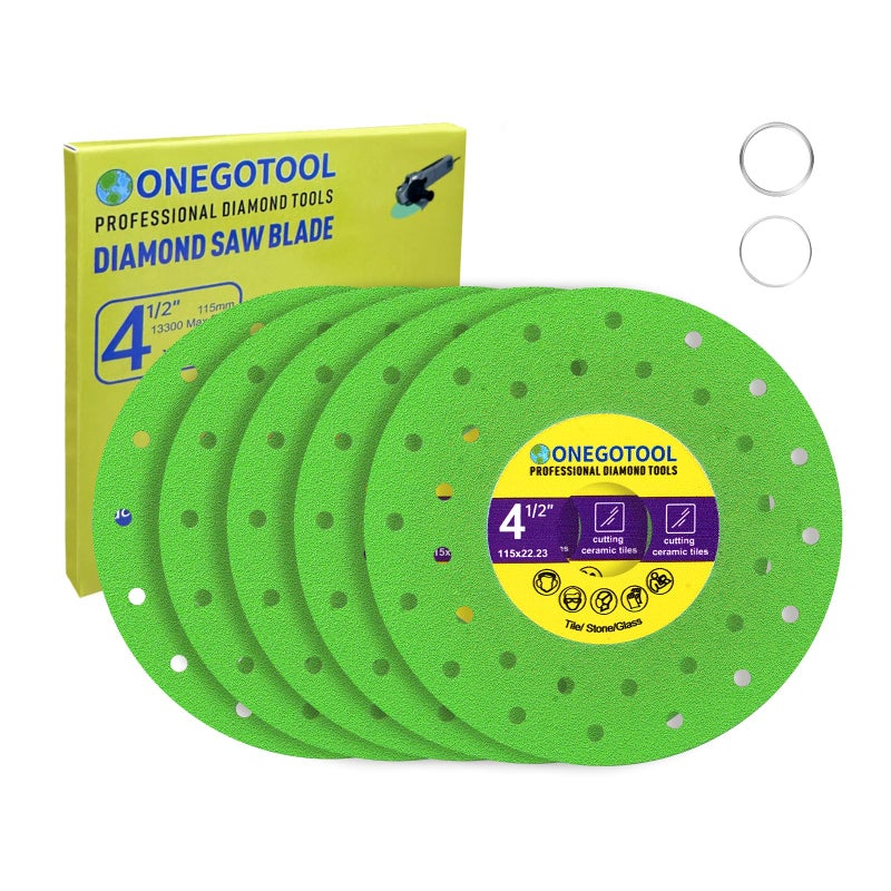 ONEGOTOOL 4-1/2 inch Tile Cutter Diamond Saw Blade for Angle Grinder Porcelain Ceramic Glass Marble Cutting Tools Grinding disc (5pcs) - Image 1