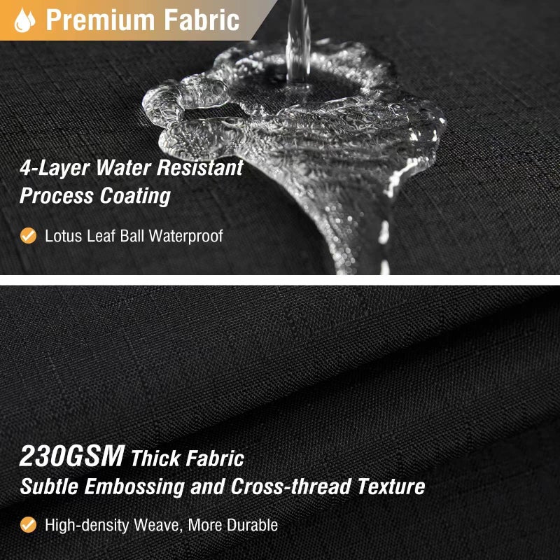 BTTN Black Fabric Shower Curtain - Linen Textured Heavy Duty Cloth Shower Curtain Set with 12 Plastic Hooks  Rust Resistant  Machine Washable  Simple Hotel Spa Luxury Bath Curtains for Bathroom  72x72 - Image 2