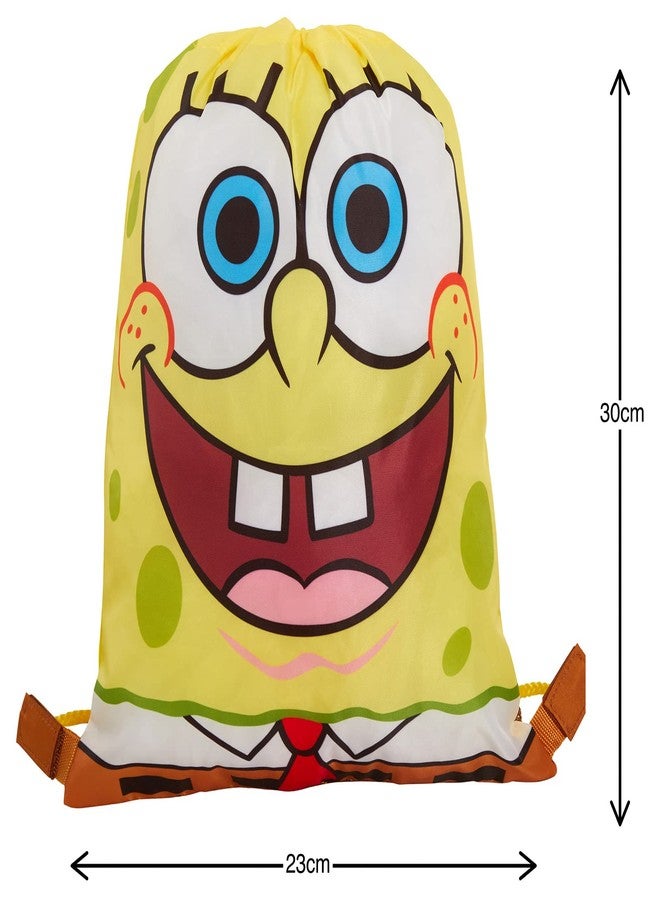 SPONGEBOB SQUAREPANTS Kids Gym Bag Boys Girls Drawstring School Swim Lunch Bag (Yellow) - Image 2