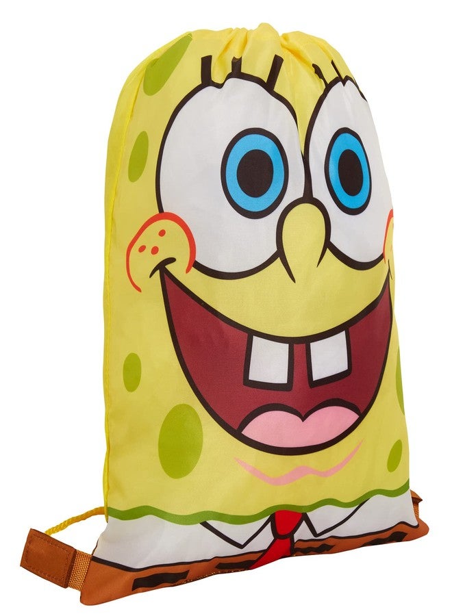 SPONGEBOB SQUAREPANTS Kids Gym Bag Boys Girls Drawstring School Swim Lunch Bag (Yellow) - Image 1