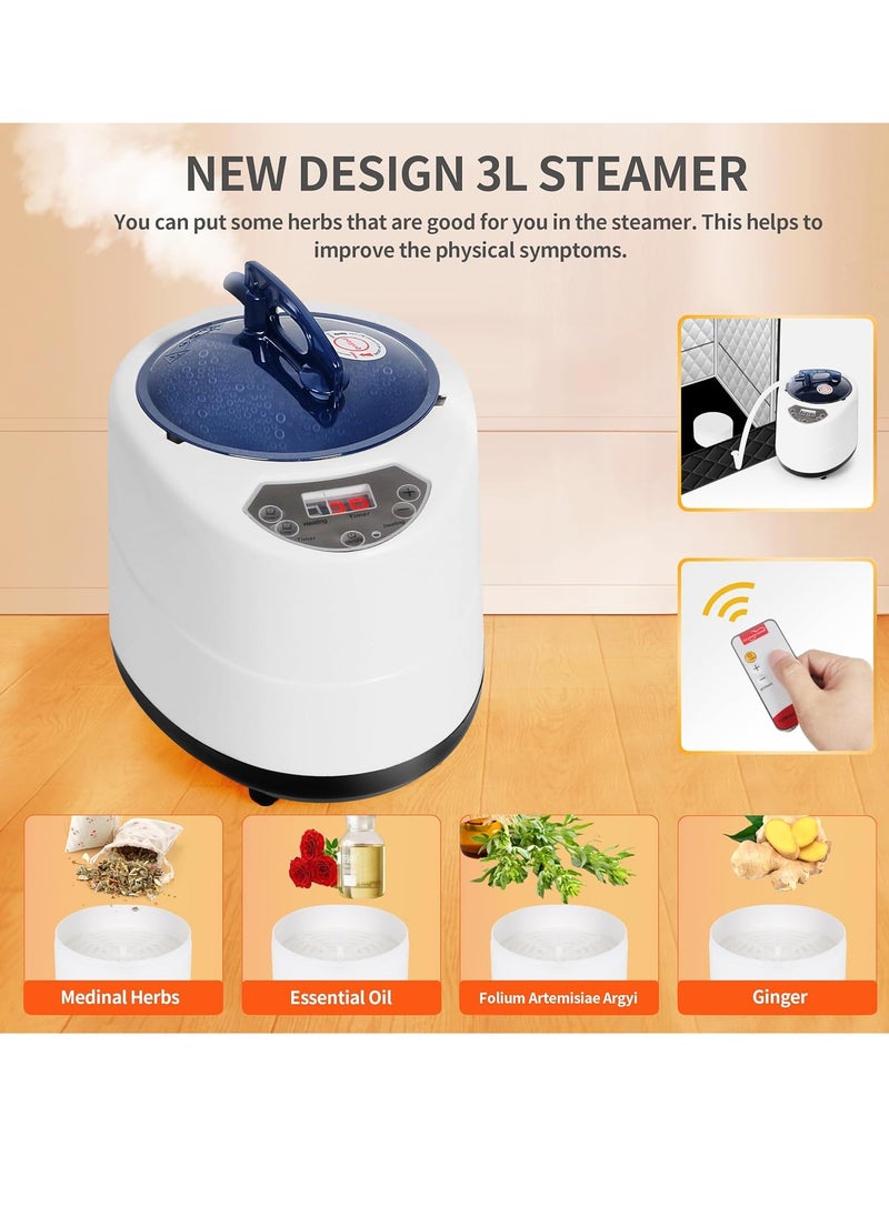 GUDOO Sauna Box Portable Steam Sauna Portable Sauna for Home Personal Tent Spa Room Sauna Generator Cabin Box with Steamer for Household Weight Loss 9 Levels 26L  - Image 4