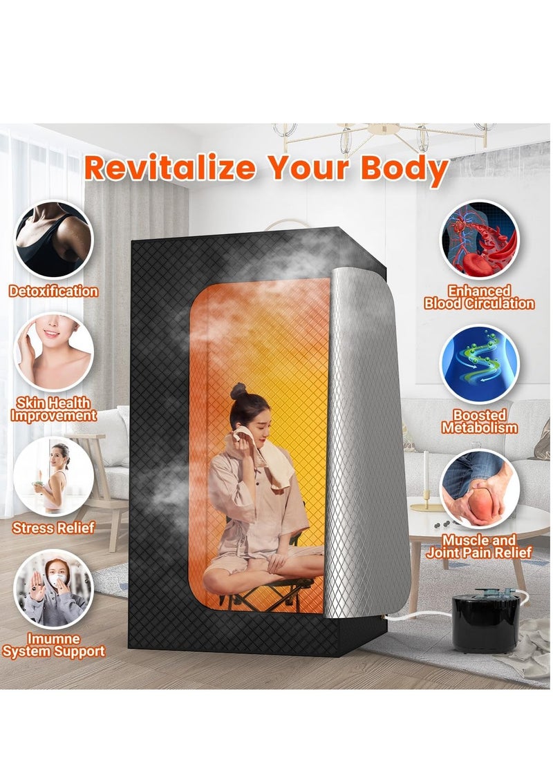 GUDOO Sauna Box Portable Steam Sauna Portable Sauna for Home Personal Tent Spa Room Sauna Generator Cabin Box with Steamer for Household Weight Loss 9 Levels 26L  - Image 2