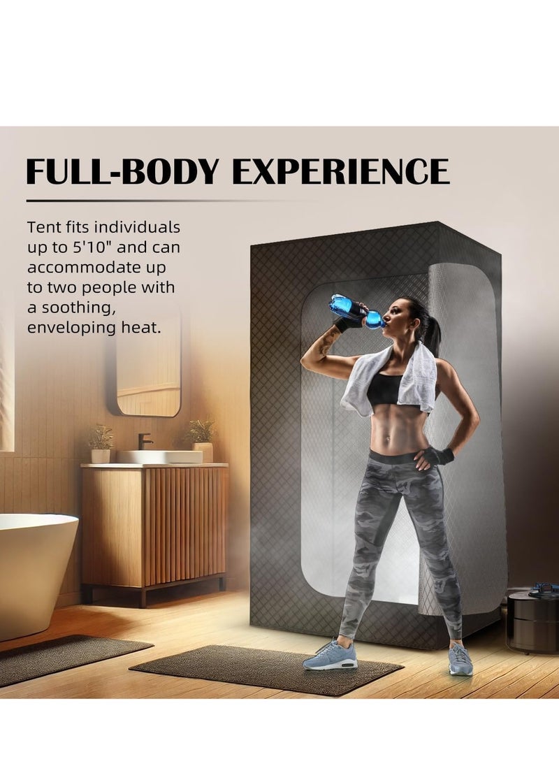 GUDOO Sauna Box Portable Steam Sauna Portable Sauna for Home Personal Tent Spa Room Sauna Generator Cabin Box with Steamer for Household Weight Loss 9 Levels 26L  - Image 5