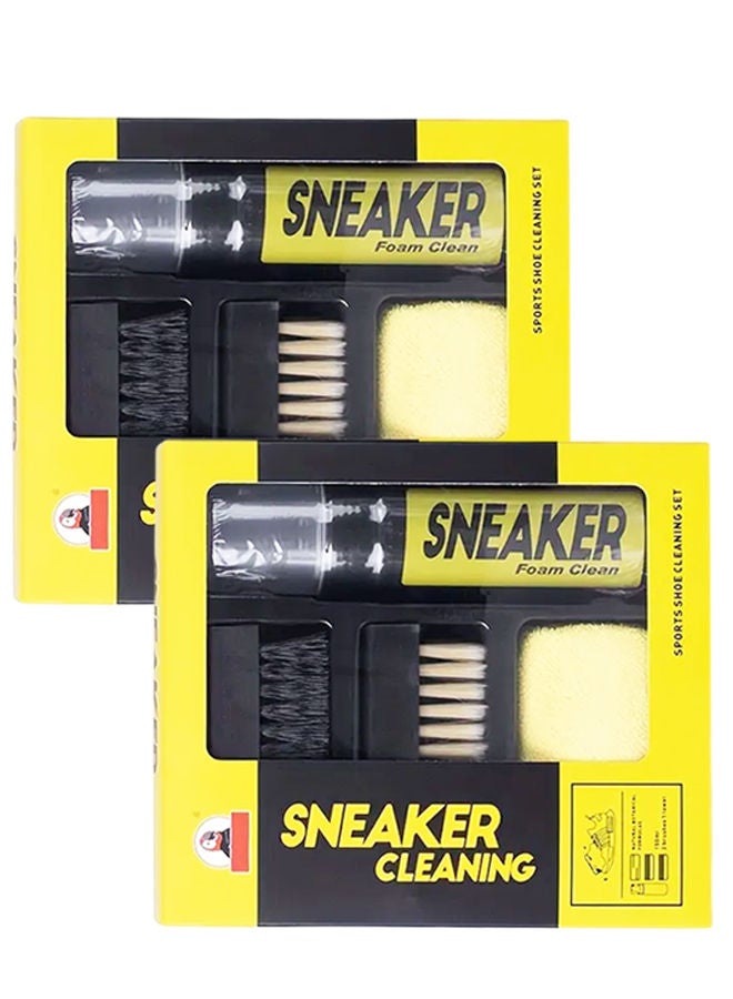 Biki Premium Sneaker Cleaning Kit - Foam Cleaner, Dual Brushes for Deep Cleaning, Microfiber Towel - Ultimate Shoe Care Set for Sneakers, Trainers, and Casual Shoes (Sneaker Cleaning Kit)pack of 2