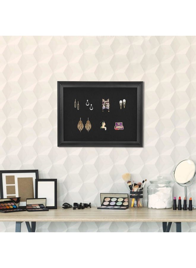 YCCYYCCY Bulletin Board with Felt, Black Wood Framed Display Bulletin Board for Walls with Pins, Eye Bolts, gaskets, Screws, Pin Board for Office, School and Home(MZB-BK,3343,1P - Image 2