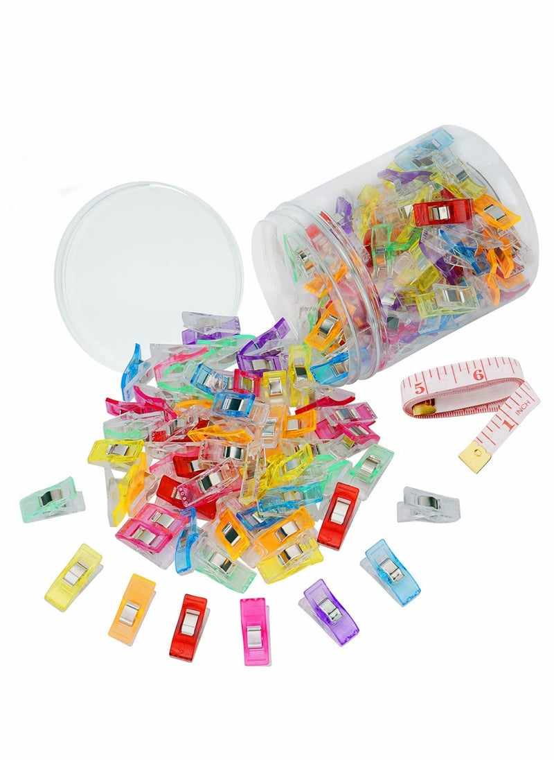 KASTWAVE Multipurpose Sewing Clips, Premium Quilting Clips Assorted Colors Fabric Clips for Sewing Supplies, Sewing Fasteners Clips, Quilting Accessories Crafting Tools (100 Pcs)  - Image 1