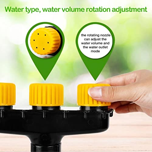 HASTHIP® Garden Water Pipe Sprayer With 4 Nozzle Irrigation Sprinkler for Larger Area, Flow-Adjustment Connector for Agricultural Lawn Watering Plants - Image 3