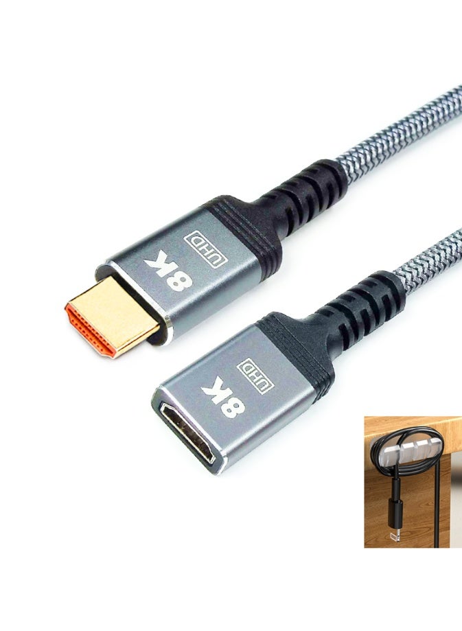 1m Male To Female HDMI Extension Cable Cable  (8K@60Hz, 2K@240Hz，4K@144Hz,32.4Gbps)，hdmi to hdmi Cable (hdmi to hdmi Cable) Compatible for Laptop P - Image 1