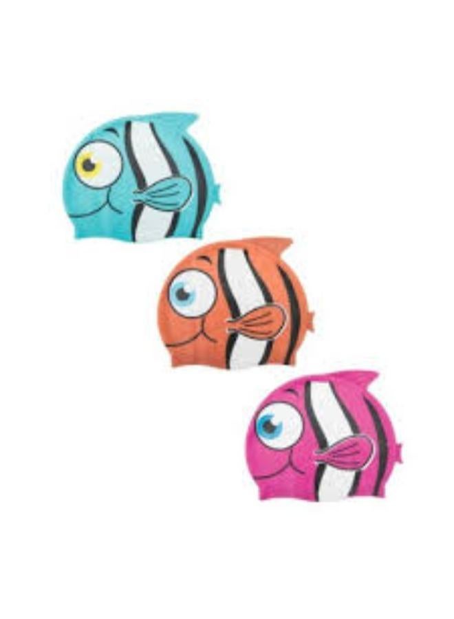 Bestway Bestway Lil Buddy Silicone Swim Cap - Fish - multiple colours, assorted colours