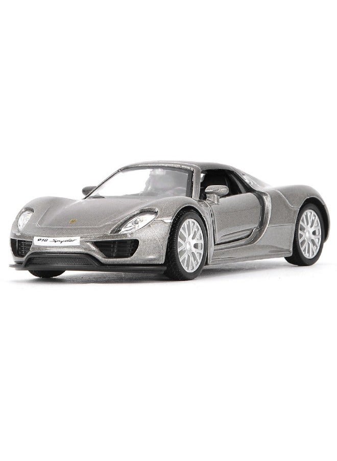 موديل كار - 1 / 36 بورش 918 نموذج ، نموذج سيارة بورش ، سبائك الزنك سيارة لعبة للأطفال ، لعبة جرار سيارة رياضية للأطفال الفتيان والفتيات هدية ( رمادي ) - Image 1