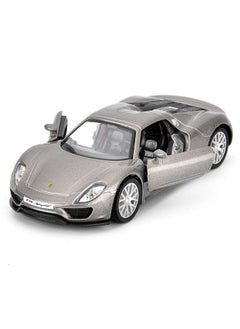 موديل كار 1 / 36 بورش 918 نموذج ، نموذج سيارة بورش ، سبائك الزنك سيارة لعبة للأطفال ، لعبة جرار سيارة رياضية للأطفال الفتيان والفتيات هدية ( رمادي )  - Image 2