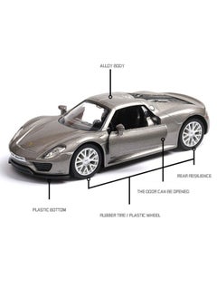 1/36 Porsche 918 Car Model, Porsche Model Car, Zinc Alloy Toy Car for Kids, Pull Back Vehicles Toy Sports Car for Toddlers Kids Boys Girls Gift (Grey) - pzsku/Z730AC7EF638FD4364B78Z/45/_/1720519890/93a55e05-a61b-4f7d-9f9c-776ed03d17f4