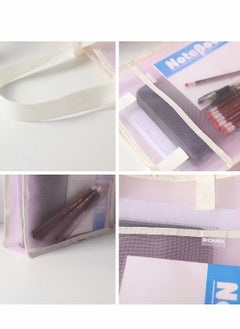 Y&D Document Bag with Handle, Transparent mesh Bag, can Store A4 Size documents, PVC Receipt Holder, no Zipper Design, Provide Storage Space for Office, School and Family Travel  - Image 3