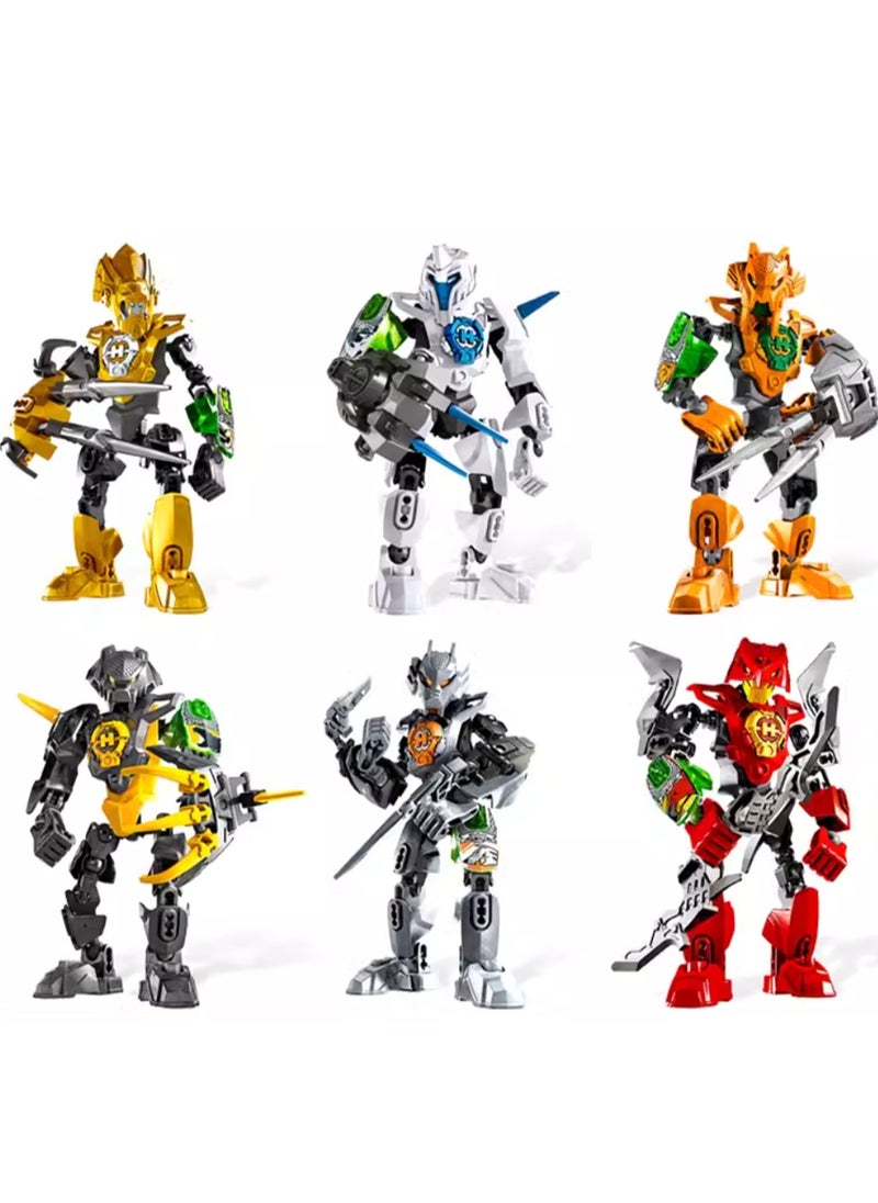 Children's Small Particle Educational Assembly Toy Model Hero Factory Building Block Robot(Season 2 Six Packs)  - Image 1