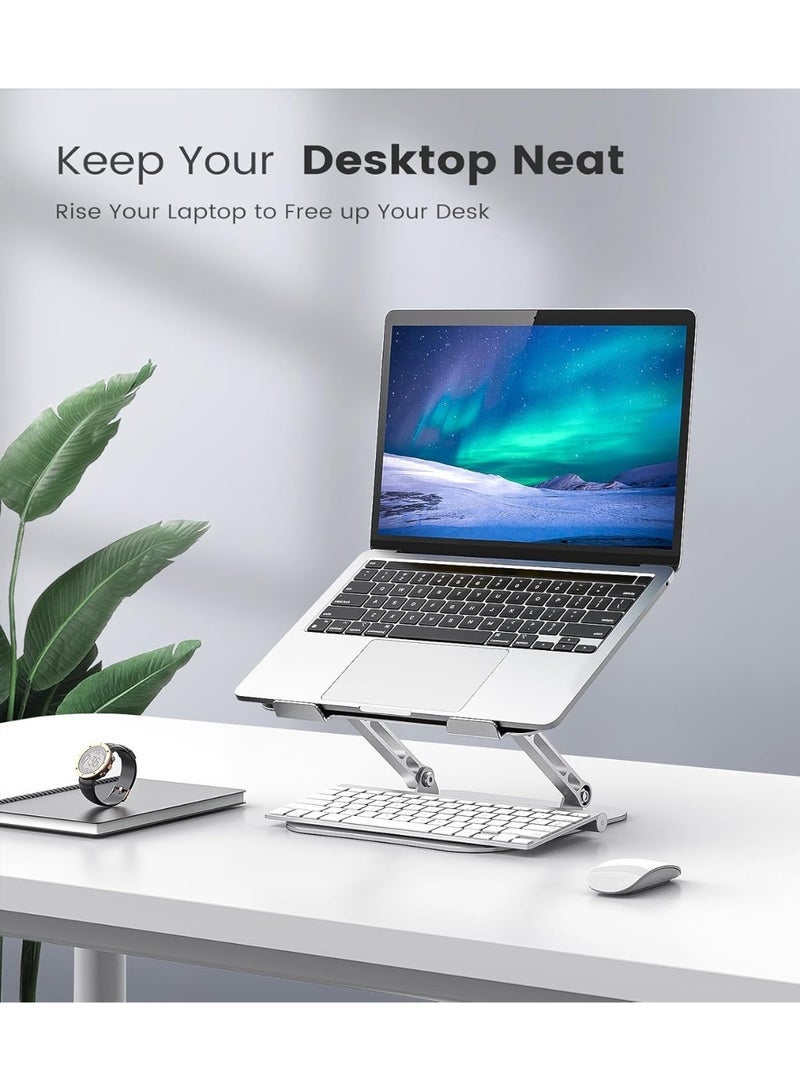 Laptop Stand Adjustable Computer Stand Sturdy Aluminum Laptop Stand for Desk Foldable Laptop Holder Portable Riser for 11“16-inch Laptop Notebook Tablet and More - Image 4