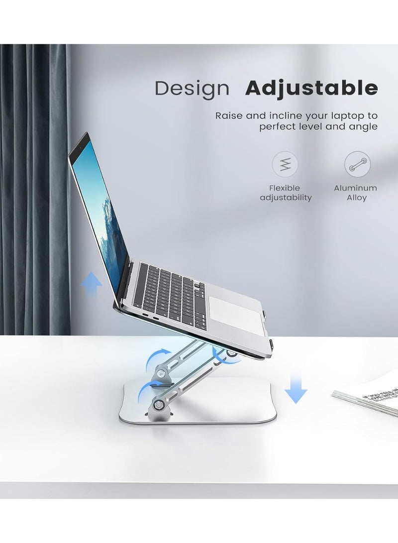Laptop Stand Adjustable Computer Stand Sturdy Aluminum Laptop Stand for Desk Foldable Laptop Holder Portable Riser for 11“16-inch Laptop Notebook Tablet and More - Image 3
