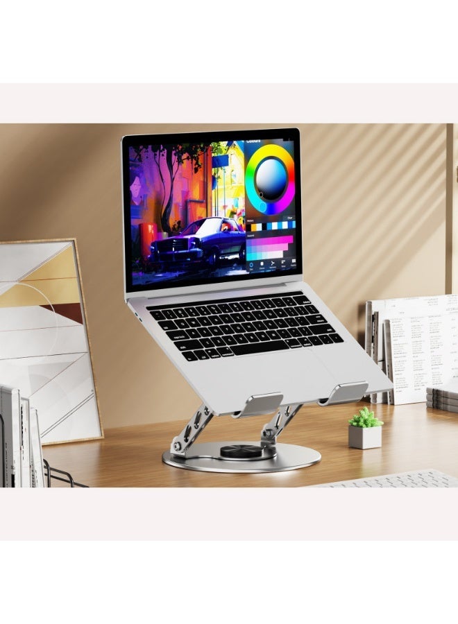 Laptop Stand Adjustable Computer Stand Sturdy Aluminum Laptop Stand for Desk Foldable Laptop Holder Portable Riser for 11“16-inch Laptop Notebook Tablet and More - Image 1