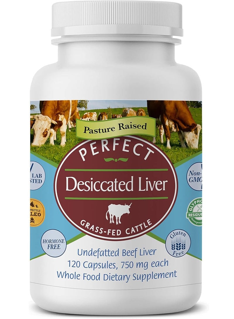 Perfect Supplements Desiccated Beef Liver Energy and Immunity 120 Capsules 4 months supply - Image 1