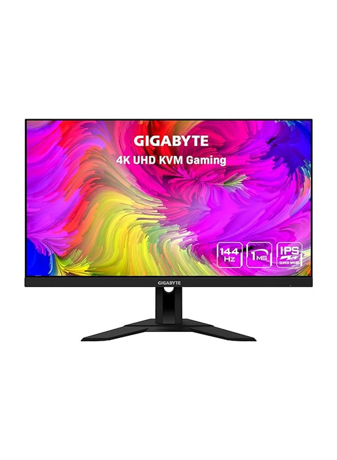 جيجابايت شاشة ألعاب M28U مقاس 28 بوصة 144 هرتز، شاشة IPS IPS بدقة 3840 × 2160، وقت استجابة 2 مللي ثانية (MPRT)، 9‎4% DCI-P3، شاشة VESA HDR400، FreeSync Premium Pro، 1x Display Port 1.4، 2X HDMI 2.1، أسود، M28U- سا - Image 1
