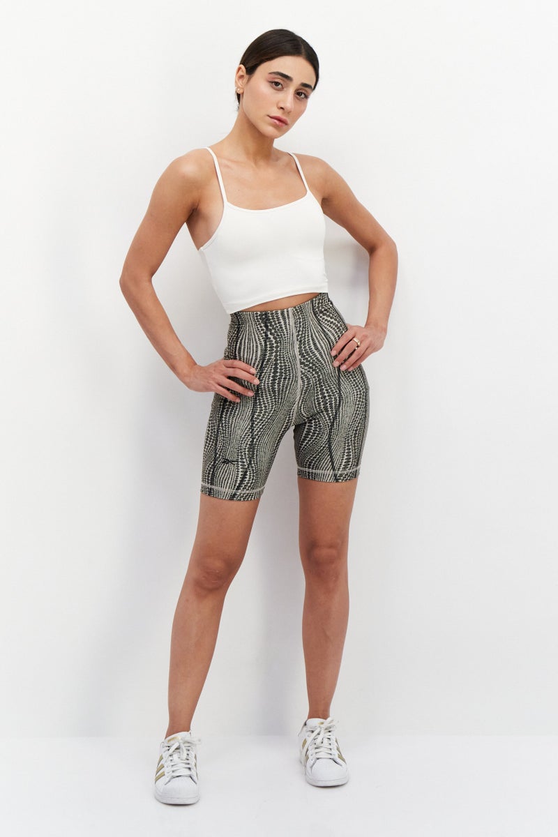 Reebok Women Sportswear Fit Plain Training Shorts, Olive  - Image 3