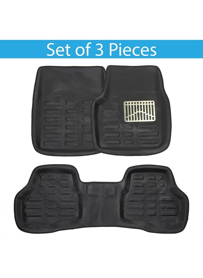 Kingsway KINGSWAY® 4D Car Floor Foot Mats Compatible with Ford Fi-N-Go Aspire (Year 2014-2021) - Complete Set of 3 Pieces, Top-Notch PVC Material, Washable, Black  - Image 2
