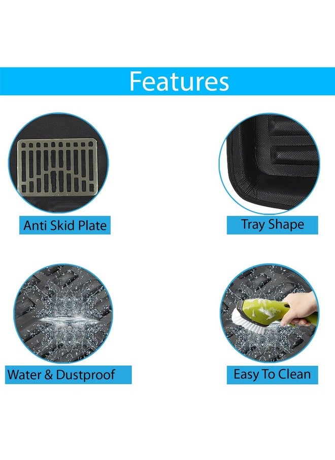 Kingsway KINGSWAY® 4D Car Floor Foot Mats Compatible with Ford Fi-N-Go Aspire (Year 2014-2021) - Complete Set of 3 Pieces, Top-Notch PVC Material, Washable, Black  - Image 3