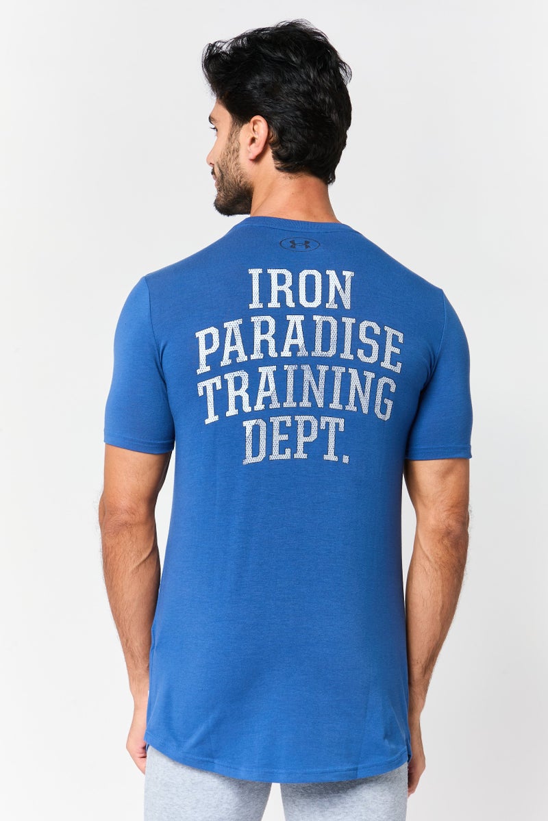 UNDER ARMOUR Men UA Project Rock Loose Fit Training T-Shirt, Slate Blue - Image 3