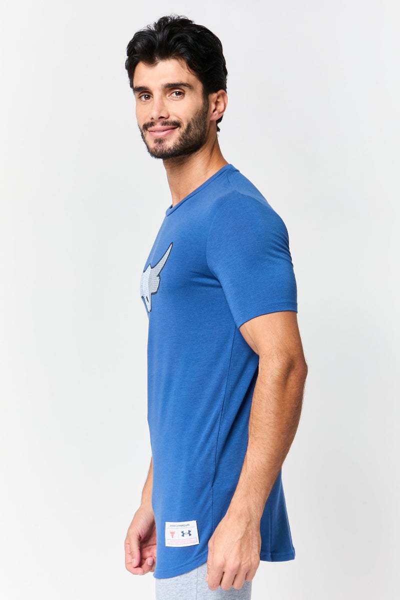 UNDER ARMOUR Men UA Project Rock Loose Fit Training T-Shirt, Slate Blue - Image 2