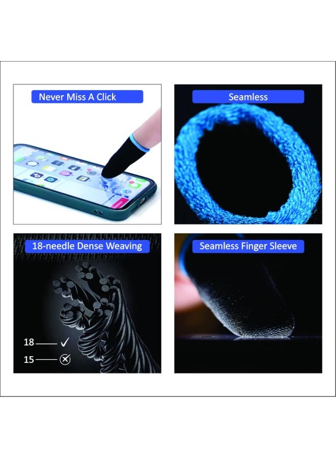 أكمام أصابع الألعاب المقاومة للعرق، زوج (قطعتين)، مناسبة لأجهزة التحكم في الألعاب المحمولة وأجهزة الألعاب، أكمام أصابع وإبهام قابلة للتنفس تعمل باللمس، مناسبة للألعاب المحمولة PUBG، COD، FORTNITE، MFT-HQ. - Image 3