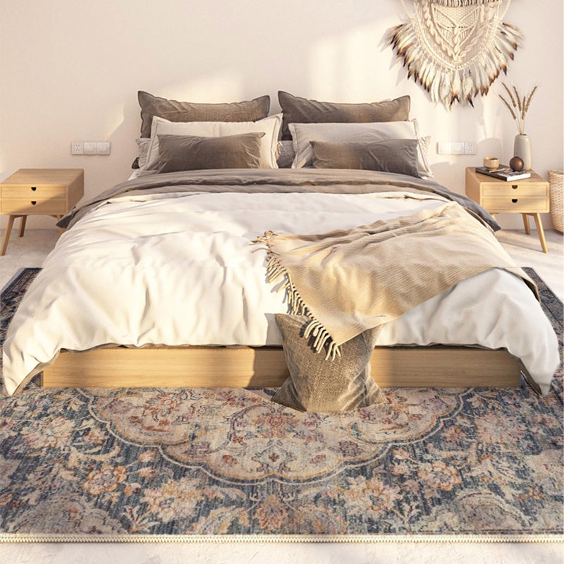 Yancorp yancorp 5'x7'boho سجادة غرفة نوم غير قابلة للانزلاق سجادة قابلة للغسل غرفة معيشة سجادة غير محفوفة  - Image 2