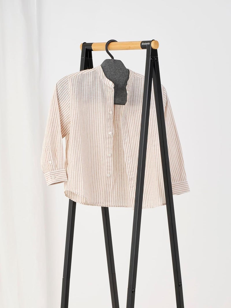 brabantia - Steam Clothes Hanger - Solid Surface for High-Pressure Steaming on Collars and Shoulders - Quick & Easy Results - Double-Sided Use - Versatile 360° Rotating Hook - Pepper Black - Image 5