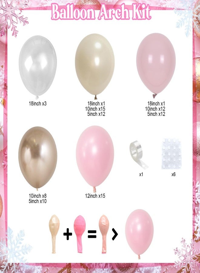 Froova Dusty Pink Balloon Garland Arch Kit, Double Stuffed Pearl Pink White and Gold Balloon Large Clear Balloons for Girls Baby Shower Bridal Shower Wedding Birthday Party Decorations - Image 2