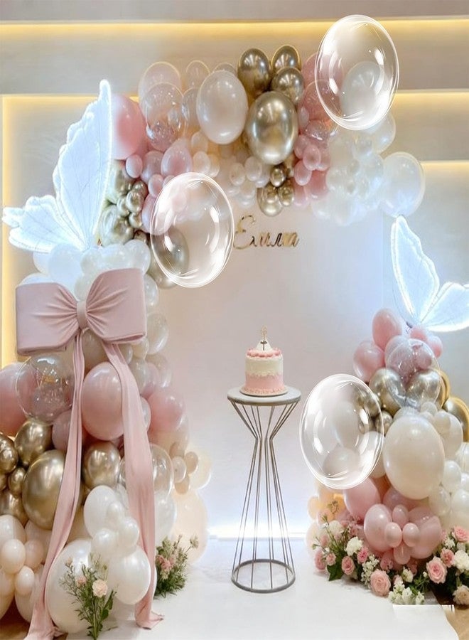 Froova Dusty Pink Balloon Garland Arch Kit, Double Stuffed Pearl Pink White and Gold Balloon Large Clear Balloons for Girls Baby Shower Bridal Shower Wedding Birthday Party Decorations - Image 4